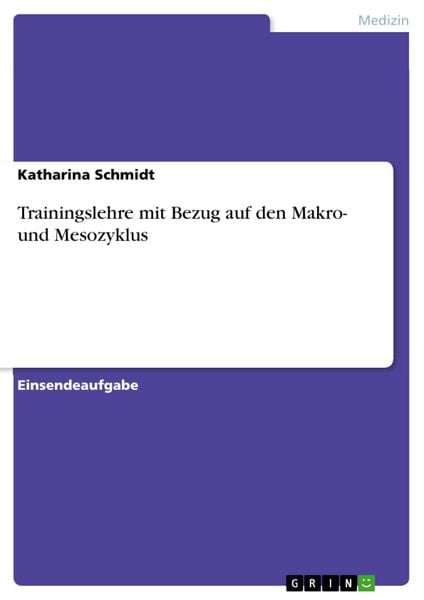 Produktbild: Trainingslehre mit Bezug auf den Makro- und Mesozyklus