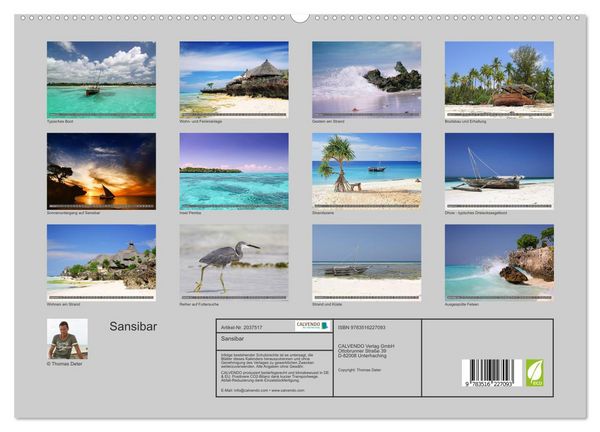 Produktbild: Sansibar (hochwertiger Premium Wandkalender 2026 DIN A2 quer), Kunstdruck in Hochglanz