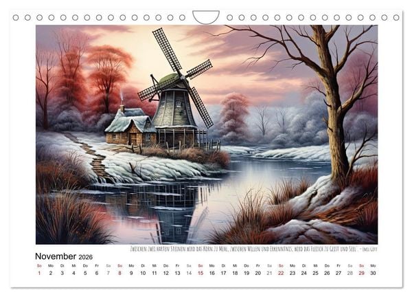Produktbild: Windm&uuml;hlenzauber (Wandkalender 2026 DIN A4 quer), CALVENDO Monatskalender