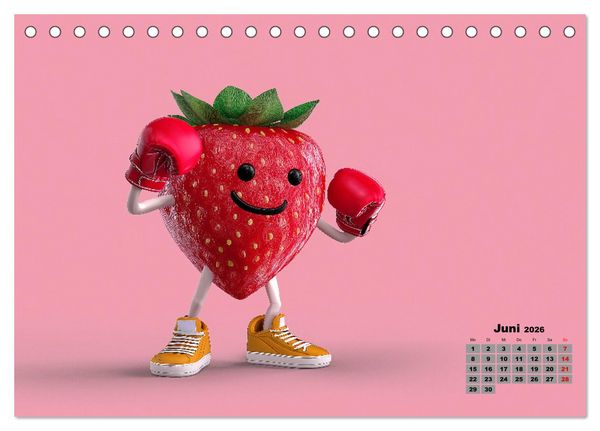 Produktbild: Vegane Power - Kalender f&uuml;r Veganer, Vegetarier und alle Pflanzenfans (Tischkalender 2026 DIN A5 quer), CALVENDO Monatskalender