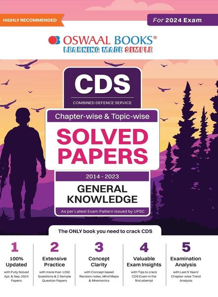 Oswaal CDS Question Bank | Previous Years Solved Question Papers Chapter-Wise & Topic-Wise General Knowledge (2014-2023)