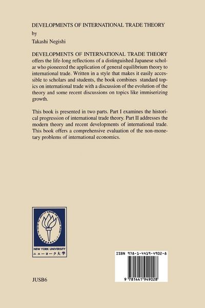 Produktbild: Developments of International Trade Theory