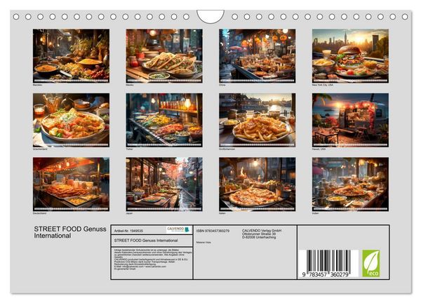 Produktbild: STREET FOOD Genuss International (Wandkalender 2026 DIN A4 quer), CALVENDO Monatskalender