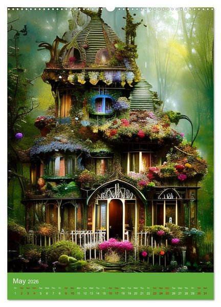 Produktbild: Tiny Fairy Havens (High Quality Premium Wall Calendar 2026 DIN A2 portrait),CALVENDO 12 Month Wall Calendar
