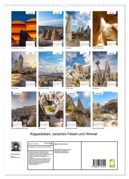 Produktbild: Kappadokien, zwischen Felsen und Himmel (hochwertiger Premium Wandkalender 2026 DIN A2 hoch), Kunstdruck in Hochglanz