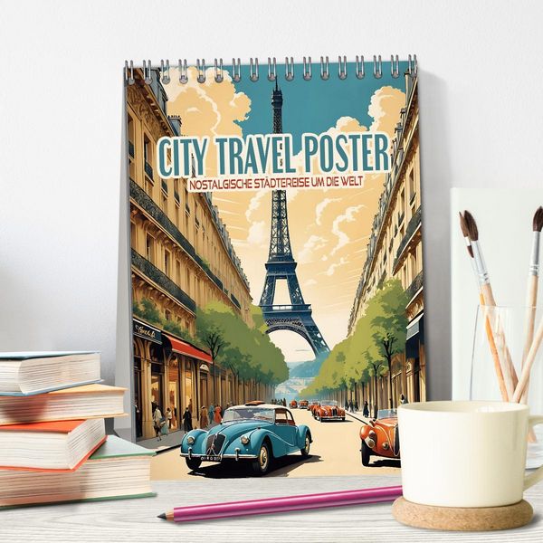 Produktbild: City Travel Poster - nostalgische St&auml;dtereise um die Welt (Tischkalender 2026 DIN A5 hoch), CALVENDO Monatskalender