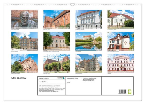 Produktbild: Altes G&uuml;strow (Wandkalender 2026 DIN A2 quer), CALVENDO Monatskalender