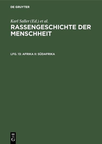 Produktbild: Rassengeschichte der Menschheit / Afrika II: S&uuml;dafrika