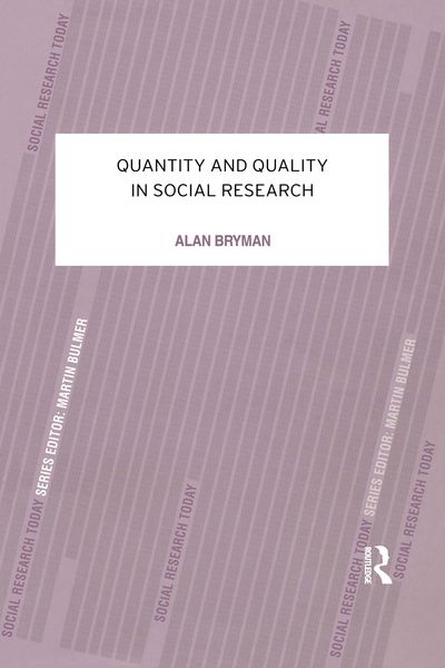 Produktbild: Quantity and Quality in Social Research
