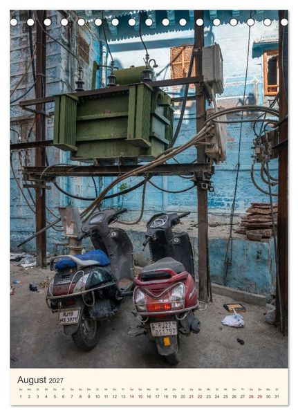 Produktbild: Stra&szlig;enleben in Rajasthan (Tischkalender 2027 DIN A5 hoch), CALVENDO Monatskalender