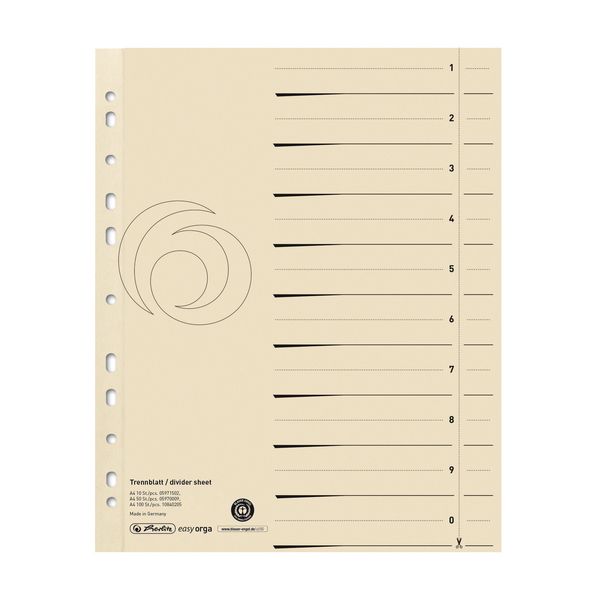 Produktbild: Herlitz Trennblatt A4 chamois 50er Set