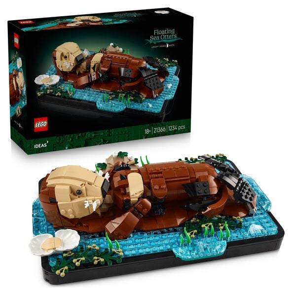 Produktbild: LEGO Ideas 21366 Schwimmende Otter, 3D Modellbau mit Tierfigur