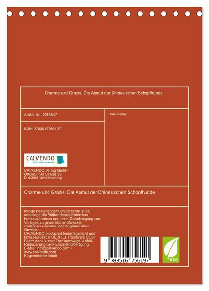 Produktbild: Charme und Grazie. Die Anmut der Chinesischen Schopfhunde (Tischkalender 2027 DIN A5 hoch), CALVENDO Monatskalender