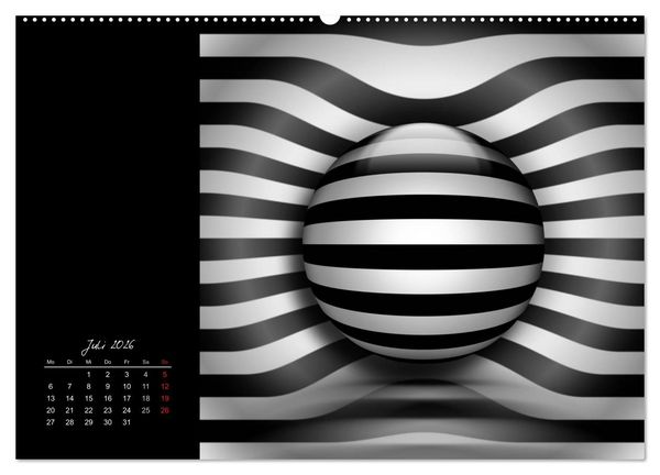 Produktbild: Optische Kunst im Quadrat (hochwertiger Premium Wandkalender 2026 DIN A2 quer), Kunstdruck in Hochglanz