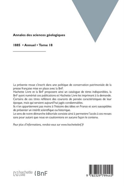Produktbild: Annales des sciences g&eacute;ologiques