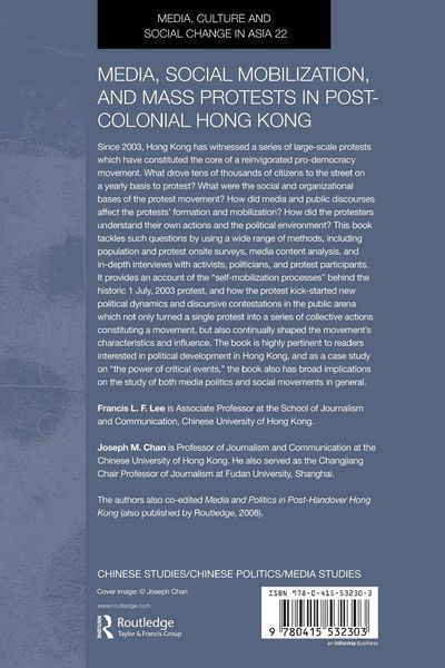 Produktbild: Media, Social Mobilisation and Mass Protests in Post-colonial Hong Kong