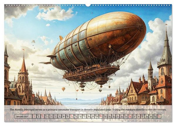 Produktbild: Chronicles of the crimson sky - A Steampunk Journey (Wall Calendar 2027 DIN A2 landscape), CALVENDO 12 Month Wall Calendar