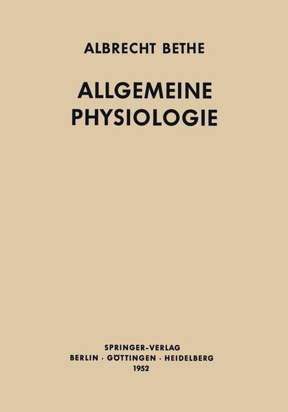 Produktbild: Allgemeine Physiologie
