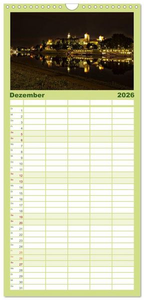 Produktbild: Familienplaner 2026 - Krakau - das polnische Florenz mit 5 Spalten (Wandkalender, 21 x 45 cm) CALVENDO