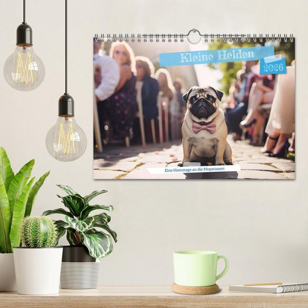 Produktbild: Kleine Helden - eine Hommage an die Mopsrasse (Wandkalender 2026 DIN A4 quer), CALVENDO Monatskalender