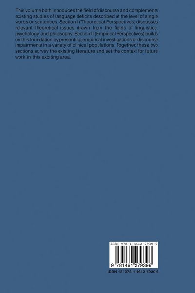 Produktbild: Discourse Ability and Brain Damage