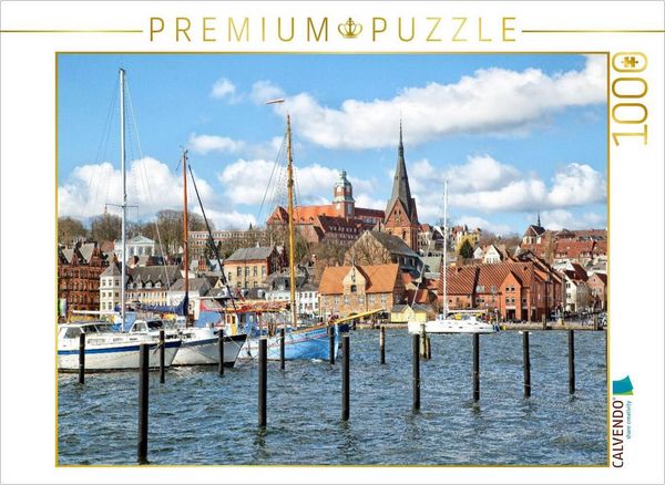 CALVENDO Puzzle Blick auf Flensburg | 1000 Teile Lege-Größe 64x48cm Foto-Puzzle für glückliche Stunden