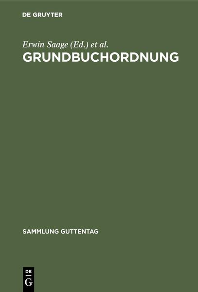 Produktbild: Grundbuchordnung
