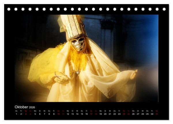 Produktbild: Venezianischer Karneval (Tischkalender 2026 DIN A5 quer), CALVENDO Monatskalender