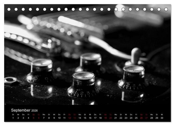 Produktbild: Regelwerke - Details alter E-Gitarren (Tischkalender 2026 DIN A5 quer), CALVENDO Monatskalender