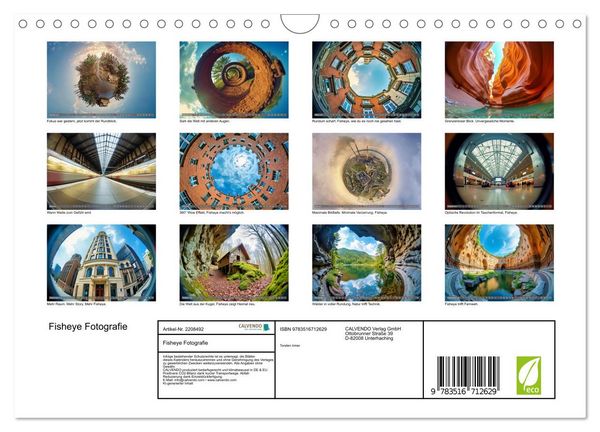 Produktbild: Fisheye Fotografie (Wandkalender 2026 DIN A4 quer), CALVENDO Monatskalender