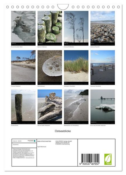 Produktbild: Ostseeblicke (Wandkalender 2026 DIN A4 hoch), CALVENDO Monatskalender