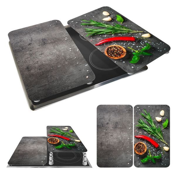 Produktbild: Herdabdeckplatte Universal Mod. Rosmarin, 2er Set, f&uuml;r alle Herdarten geeignet