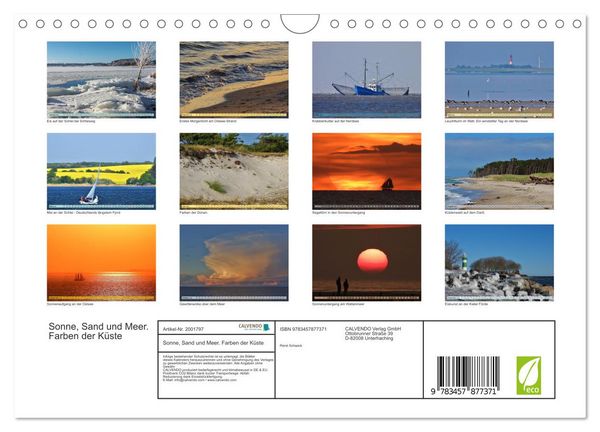 Produktbild: Sonne, Sand und Meer. Farben der K&uuml;ste (Wandkalender 2026 DIN A4 quer), CALVENDO Monatskalender