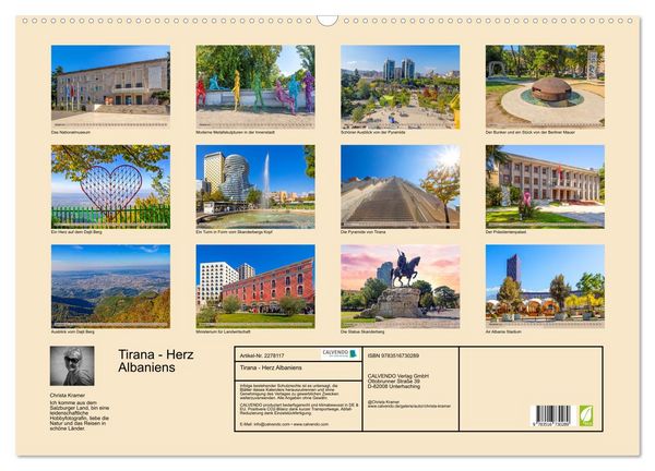 Produktbild: Tirana - Herz Albaniens (Wandkalender 2026 DIN A2 quer), CALVENDO Monatskalender