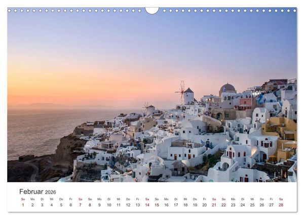 Produktbild: Santorin - Insel der wei&szlig;en H&auml;user (Wandkalender 2026 DIN A3 quer), CALVENDO Monatskalender