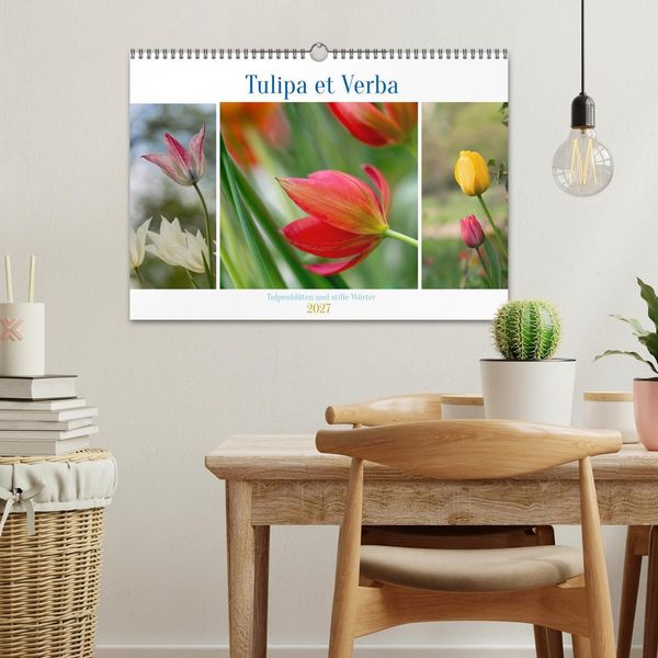 Produktbild: Tulipa et Verba &ndash; Tulpenbl&uuml;ten und stille W&ouml;rter (Wandkalender 2027 DIN A3 quer), CALVENDO Monatskalender