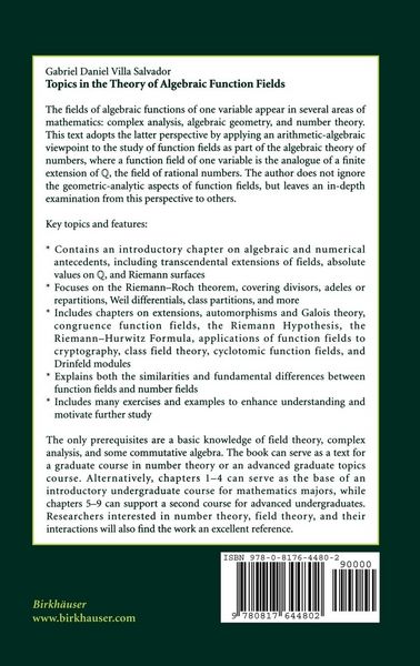 Produktbild: Topics in the Theory of Algebraic Function Fields