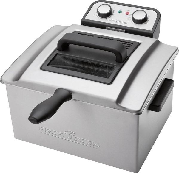 Produktbild: Profi Cook PC-FR1038 Doppel Kaltzonen Fritteuse 5 l 3000 W Timerfunktion, mit manueller Temperatureinstellung Edelstahl