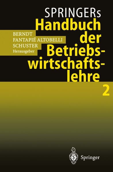 Produktbild: Springers Handbuch der Betriebswirtschaftslehre 2