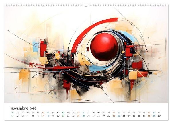Produktbild: L'art abstrait en mouvement (Calendrier mural 2026 DIN A2 vertical), CALVENDO calendrier mensuel