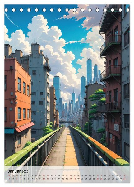 Produktbild: Fantastische Anime Welten (Tischkalender 2026 DIN A5 hoch), CALVENDO Monatskalender