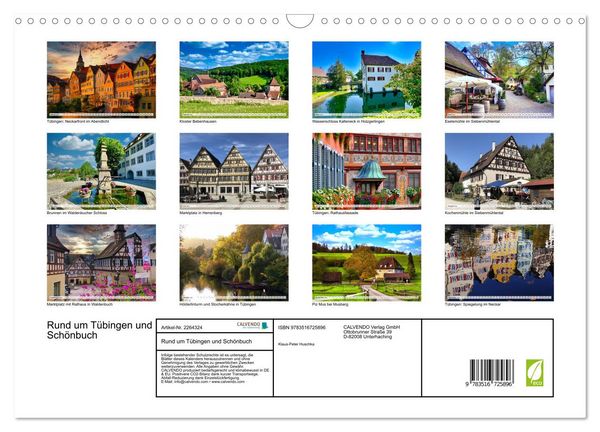 Produktbild: Rund um T&uuml;bingen und Sch&ouml;nbuch (Wandkalender 2026 DIN A3 quer), CALVENDO Monatskalender