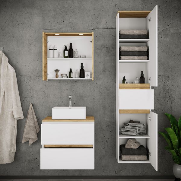 Produktbild: 4 tlg. Badm&ouml;bel-Set mit Waschbecken Cosila-A 60 cm