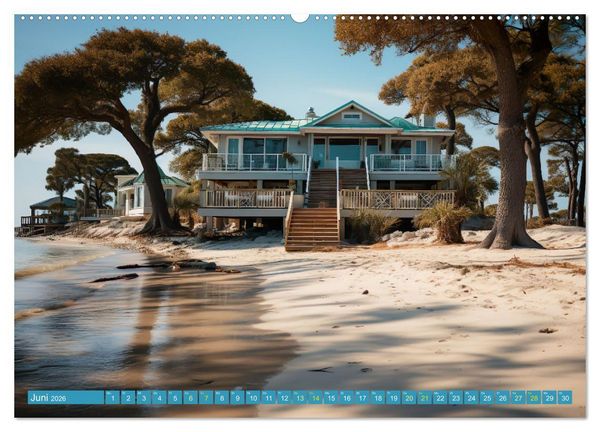 Produktbild: Wundersch&ouml;ne Strandh&auml;user (Wandkalender 2026 DIN A2 quer), CALVENDO Monatskalender