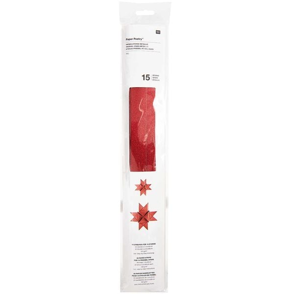 Produktbild: Fr&ouml;belsterne Glitter, Rot MIX 60 Streifen, 120 g/m&sup2;