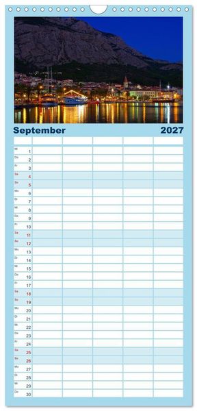 Produktbild: Familienplaner 2027 - Makarska Riviera - Malerische Urlaubsorte in Dalmatien mit 5 Spalten (Wandkalender, 21 x 45 cm) CALVENDO