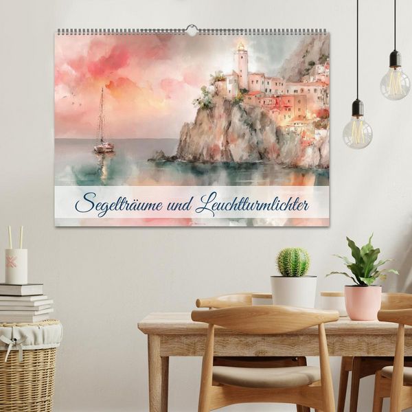 Produktbild: Segeltr&auml;ume und Leuchtturmlichter (Wandkalender 2026 DIN A2 quer), CALVENDO Monatskalender