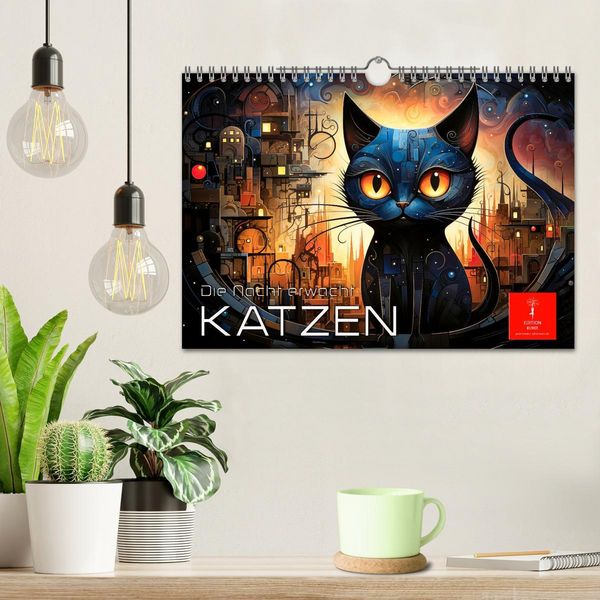Produktbild: Katzen - die Nacht erwacht (Wandkalender 2026 DIN A4 quer), CALVENDO Monatskalender