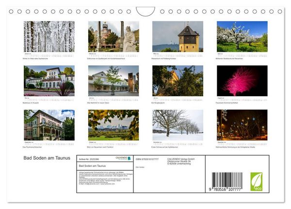 Produktbild: Bad Soden am Taunus (Wandkalender 2026 DIN A4 quer), CALVENDO Monatskalender