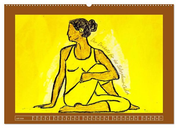 Produktbild: Farbige Yoga Kraftwelt - Yoga Asanas f&uuml;r die Chakren (hochwertiger Premium Wandkalender 2026 DIN A2 quer), Kunstdruck in Hochglanz